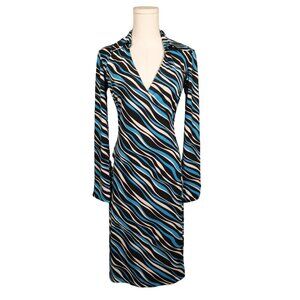Express Zebra Print Wrap Dress-1/2